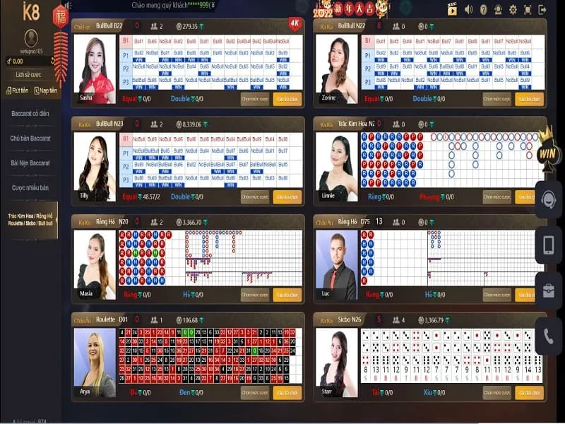 Sảnh Roulette tại K8
