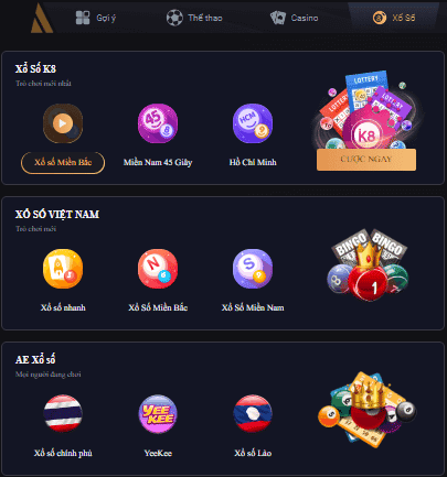 Sản phẩm game K8 đa dạng