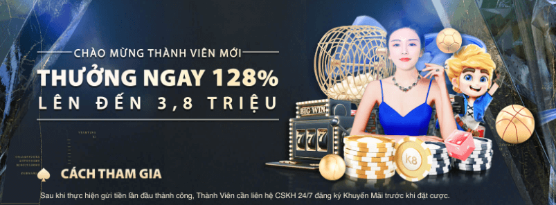 Khuyến mãi chào mừng thành viên mới k8