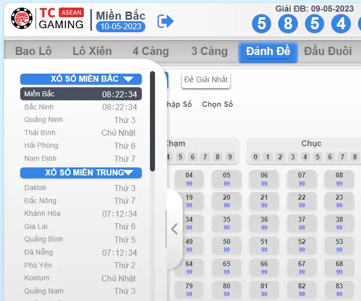 Sảnh xổ số TC 