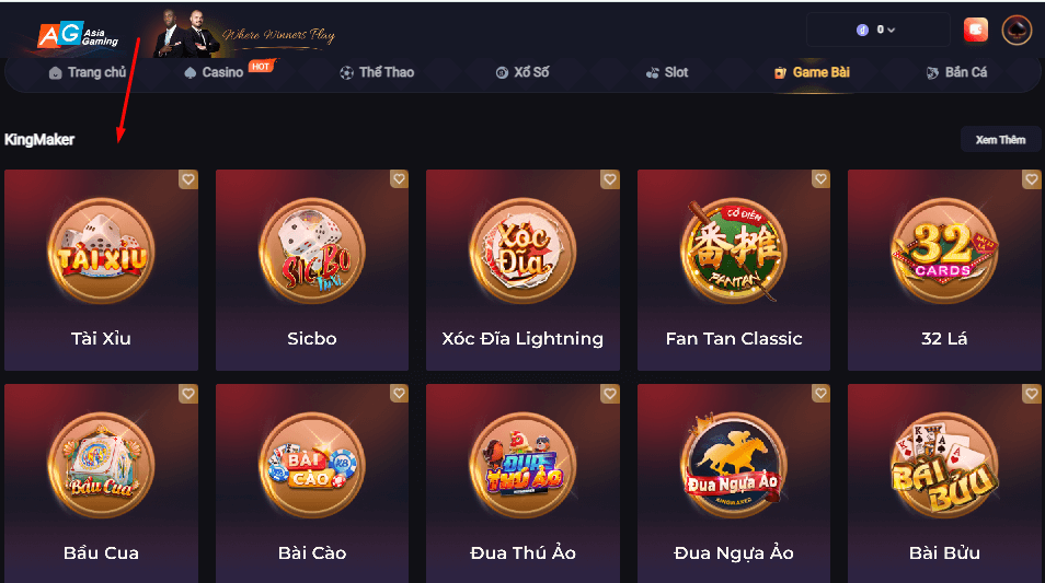 Lựa chọn game tài xỉu